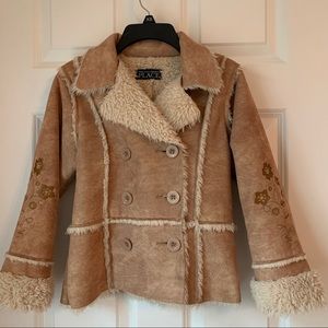 Girls Faux Shearling Coat Size 7
